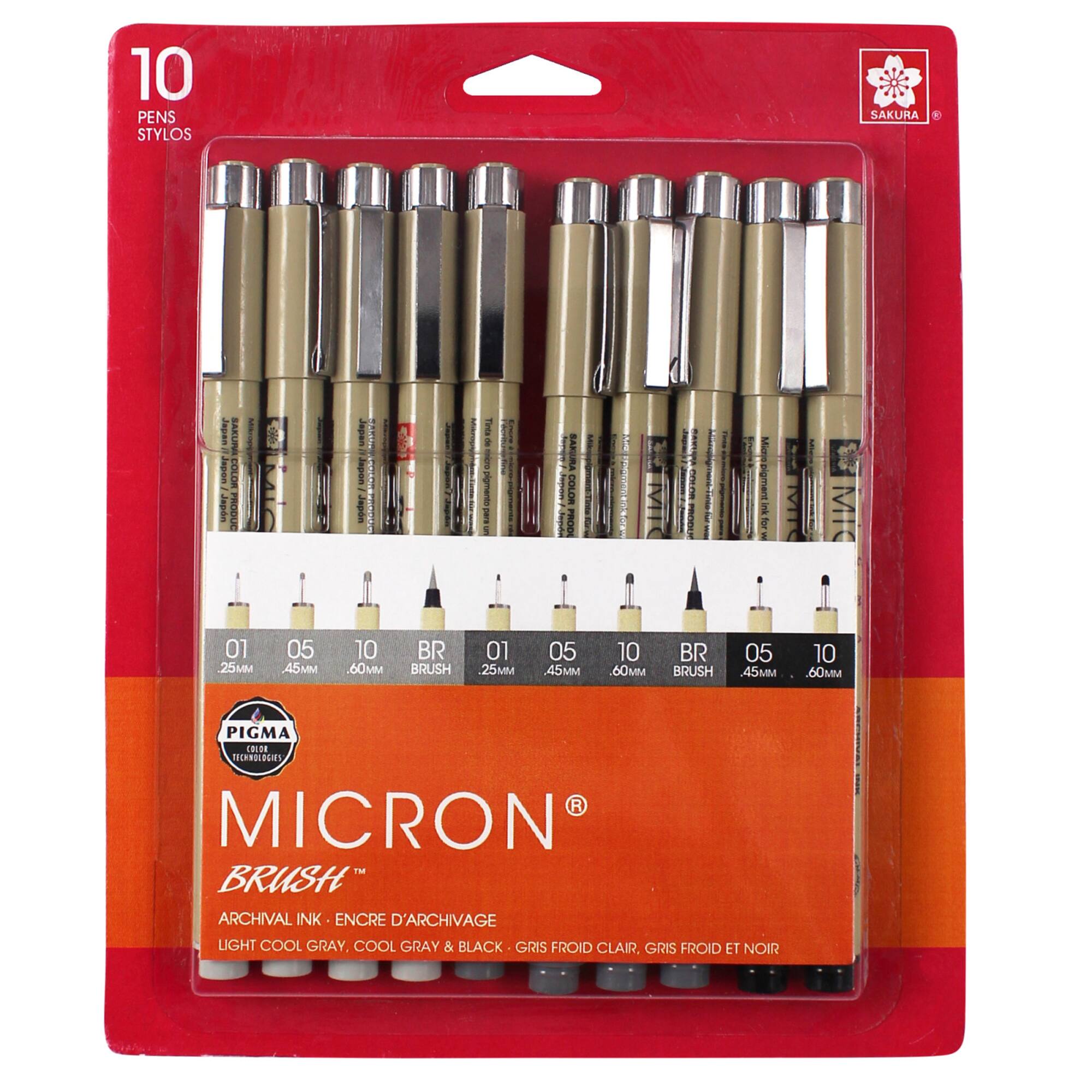 Pigma® Micron® Gray & Black Pen Set